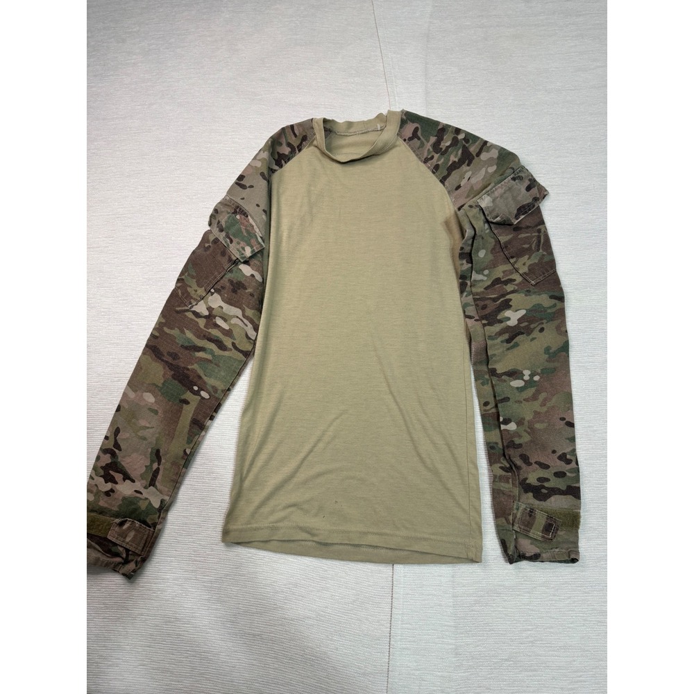Military Tactical Combat Shirt Tan Multicam Camo Raglan Sleeve Small